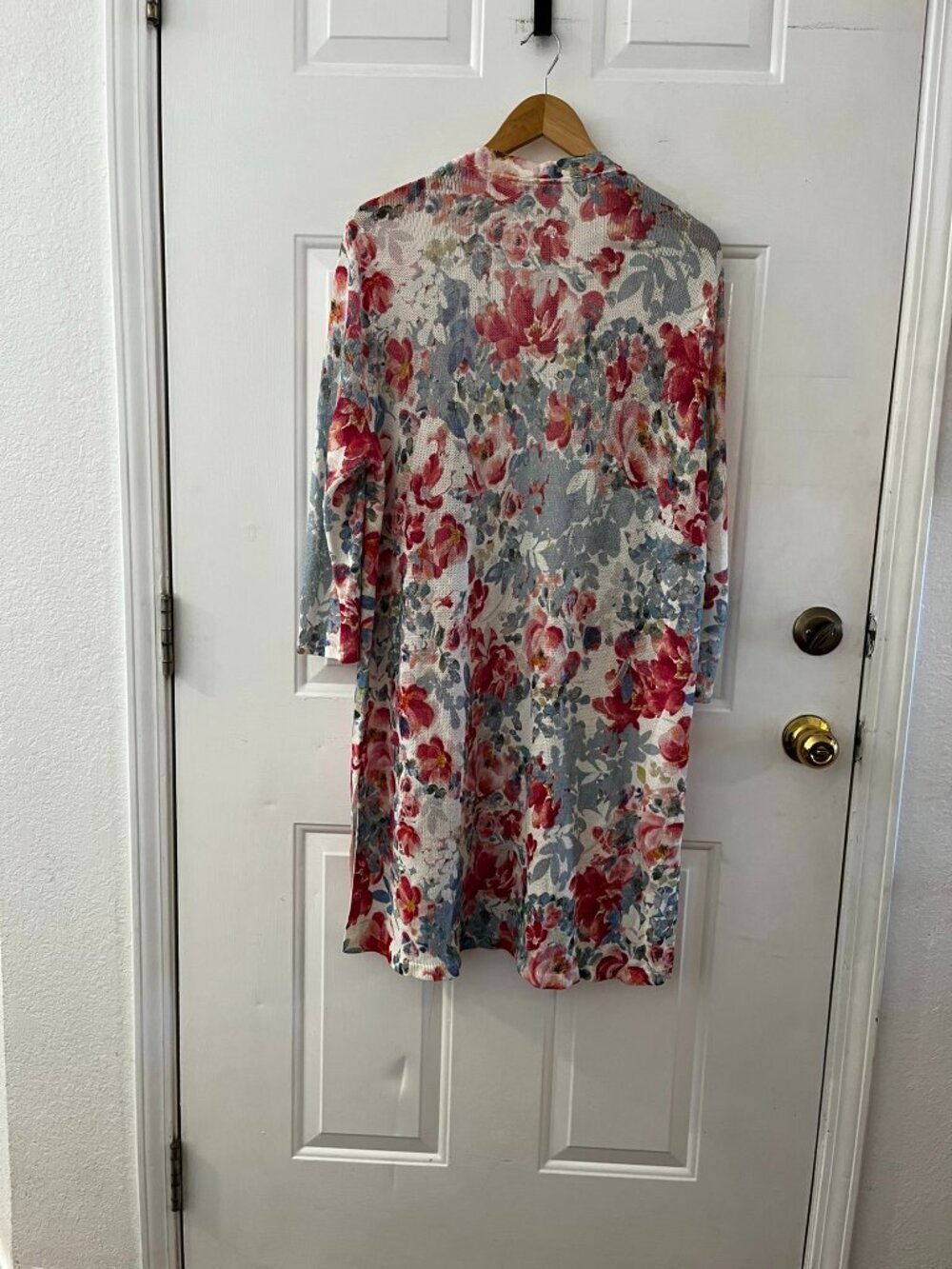 J.Jill Woman's Linen Blend Knit Watercolor Duster/Cardigan Sz XL - Picture 6 of 8